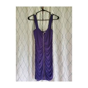 Divided Purple Front Zip Mini Dress